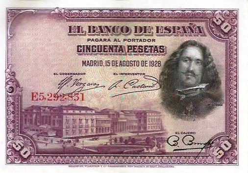 Espanha - 50 Pesetas 1928 (# 75b)
