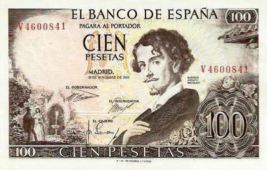 Espanha - 100 Pesetas 1965 (# 150)