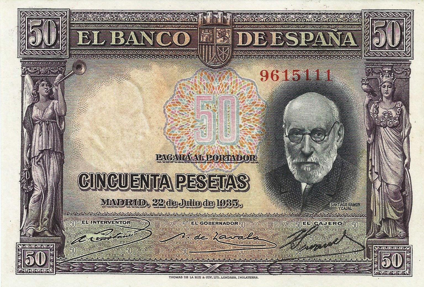 Espanha - 50 Pesetas 1935 (# 88)