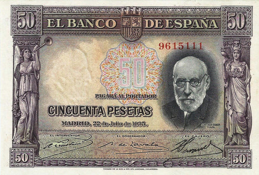 Espanha - 50 Pesetas 1935 (# 88)