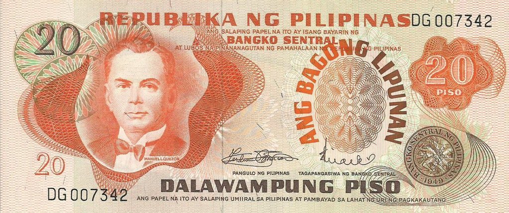 Filipinas - 20 Piso 1970 (# 155)