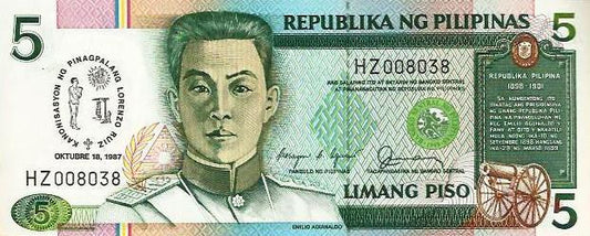 Filipinas - 5 Piso 1987 (# 176a)