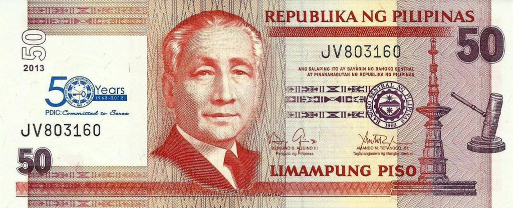 Filipinas - 50 Piso 2013 (# 217)