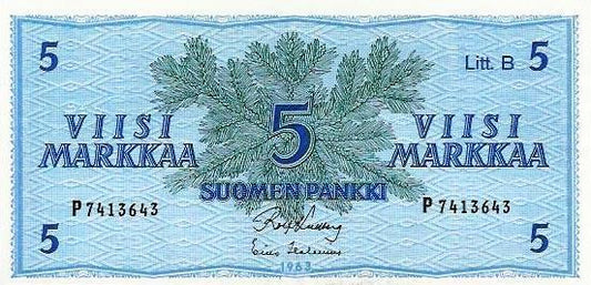Finlandia - 5 Markka 1963 (# 106Aa)