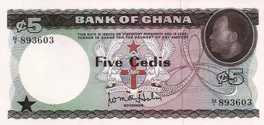 Gana - 5 Cedis 1965 (# 6d)