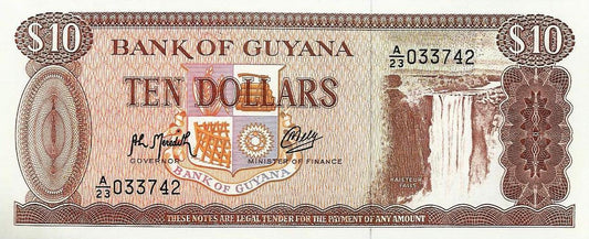Guiana - 10 Dolares 1992 (# 23f)