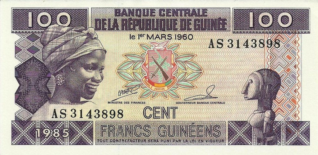 Guine B. Central - 100 Francos 1985 (# 30)