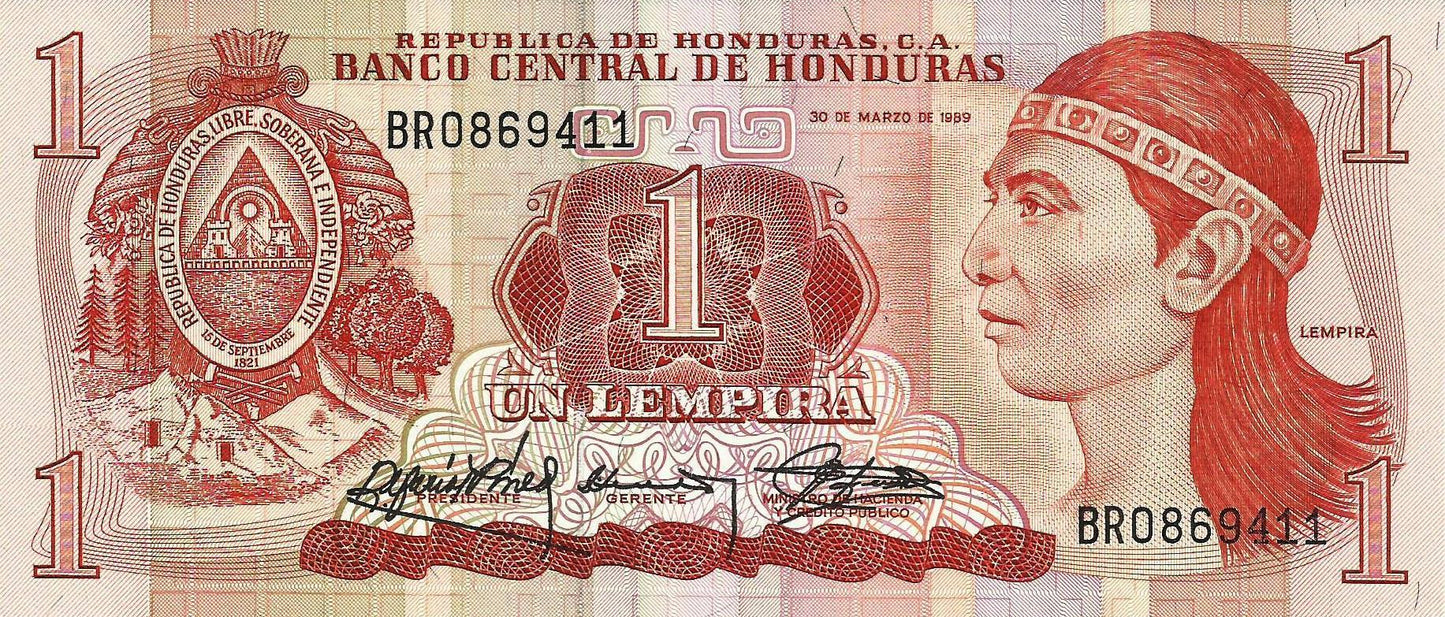 Honduras - 1 Lempira 1989 (# 68c)