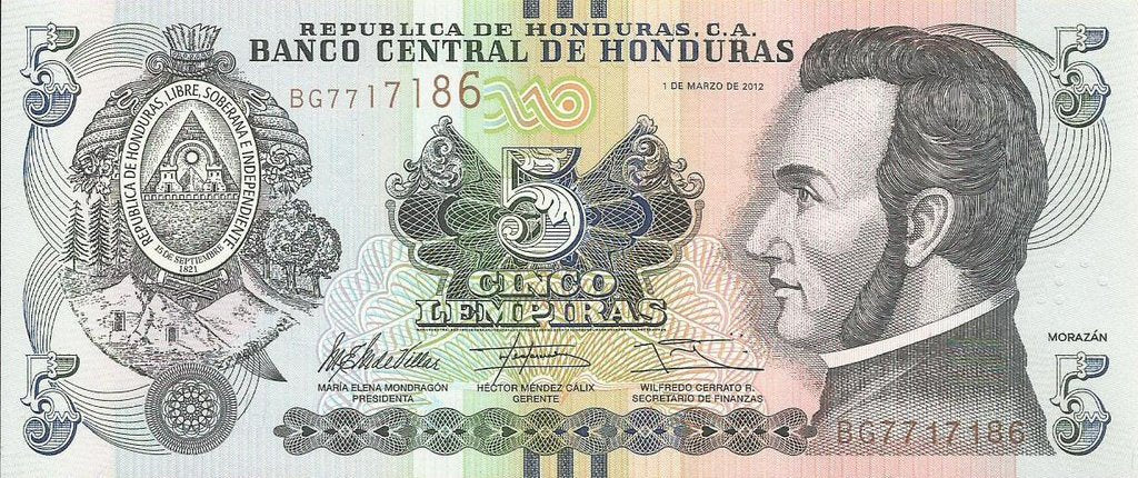 Honduras - 5 Lempiras 2012 (# 98)