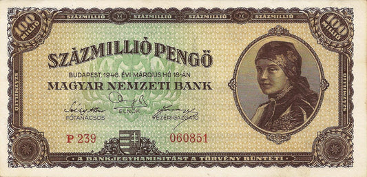 Hungria - 100000000 Pengo 1946 (# 124)