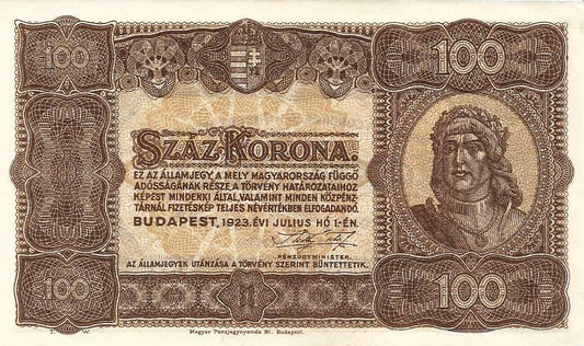Hungria - 100 Korona 1923 (# 73a)