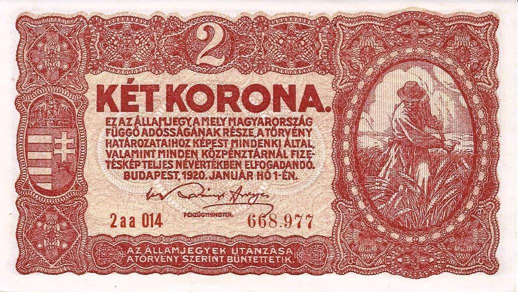 Hungria - 2 Korona 1920 (# 58)