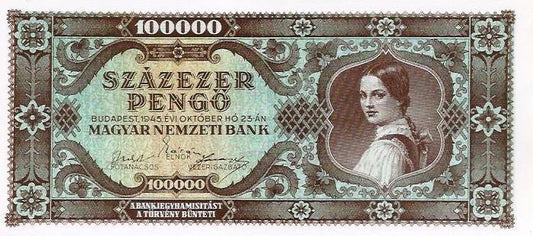 Hungria - 100000 Pengo 1945 (# 120)
