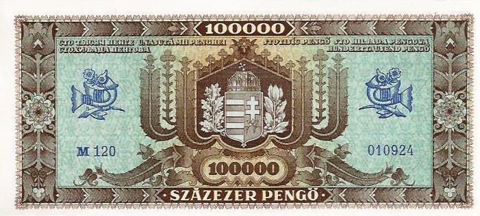 Hungria - 100000 Pengo 1945 (# 120)