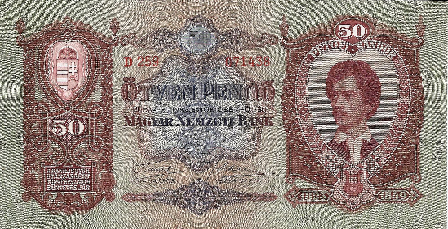 Hungria - 50 Pengo 1932 (# 99)