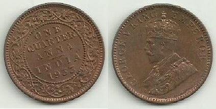 Ìndia Britanica - 1/4 Anna 1933 (Km# 512)