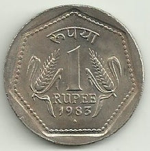 India - 1 Rupia 1983 (Km# 79)