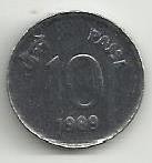 India - 10 Paisa 1989 (Km# 40.1)
