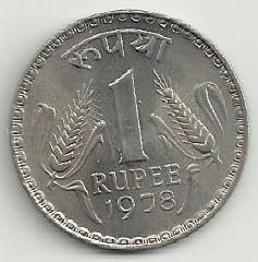 India - 1 Rupia 1978 (Km# 78.1)
