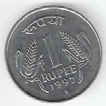 India - 1 Rupia 1997 (Km# 92.2)