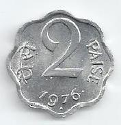 India - 2 Paisa 1976 (Km# 13)