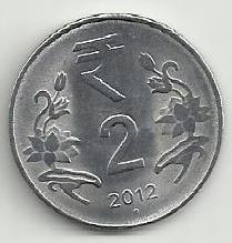 India - 2 Rupias 2012 (Km# 395)
