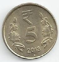India - 5 Rupias 2013 (Km# 399)