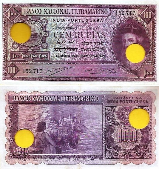 Ìndia Portuguesa - 100 Rupias 1945 (# 39)