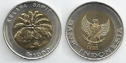 Indonésia - 1000 Rupias 1993 (Km# 56)