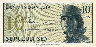 Indonesia - 10 Sen 1964 (# 92a)