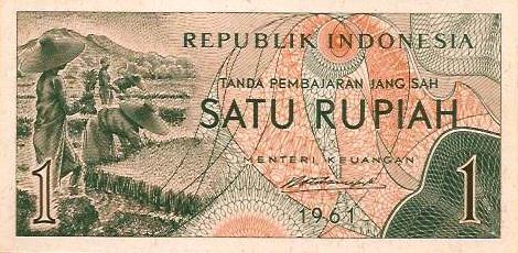 Indonesia - 1 Rupia 1961 (# 78)