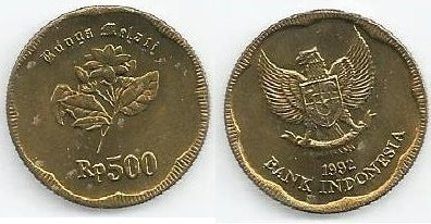 Indonésia - 500 Rupias 1992 (Km# 54)