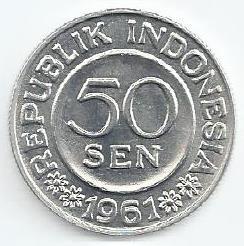 Indonesia - 50 Sen 1961 (Km# 14)