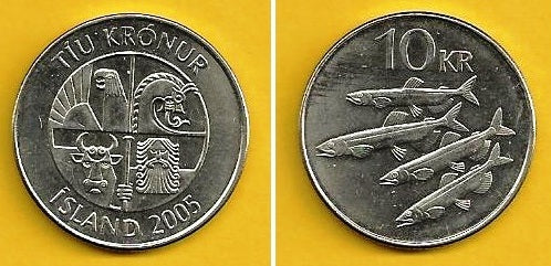 Islândia - 10 Kronur 2005 (Km# 29.1a)