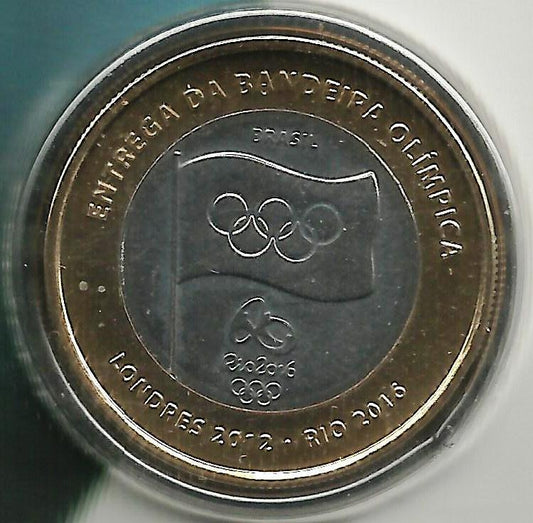 Brazil - 1 Real 2012 (Km# 679) Bandeira Olimpica (Folder)