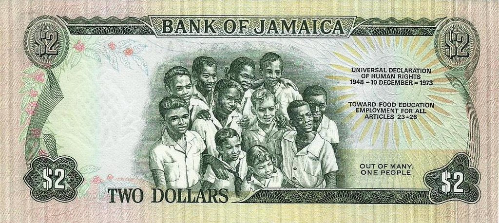 Jamaica - 2 Dolares 1970 (# 58) Direitos Humanos
