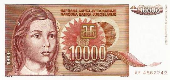 Jugoslavia - 10000 Dinara 1992 (# 116a)