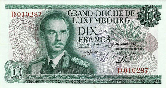 Luxemburgo - 10 Francos 1967 (# 53a)