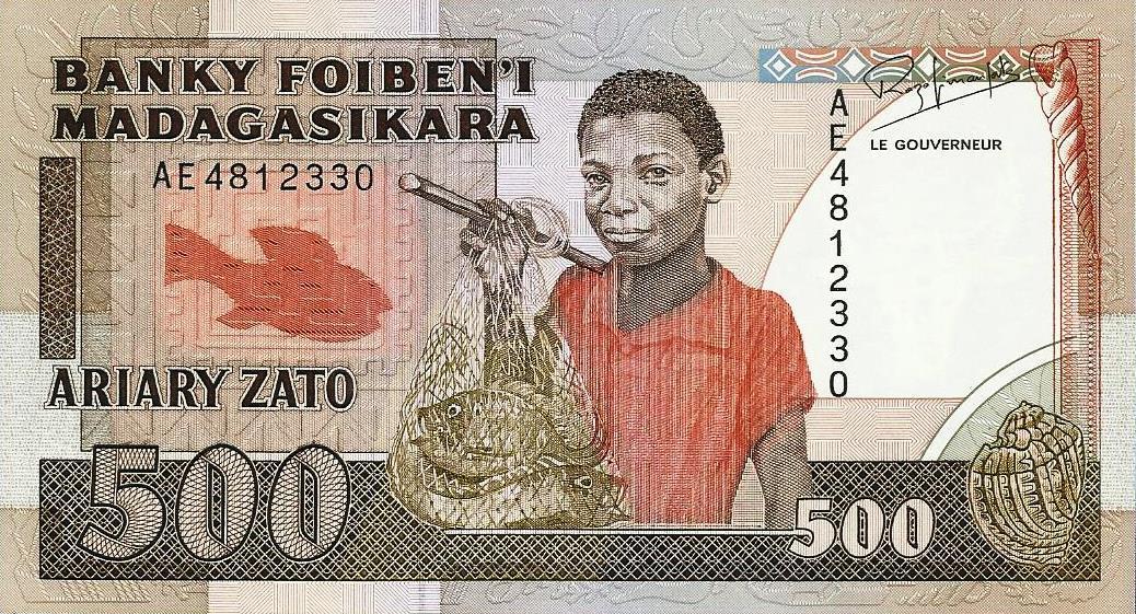 Madagascar - 500 Francos 1988/93 (# 71)