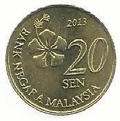 Malasia - 20 Sen 2013 (Km# 203)