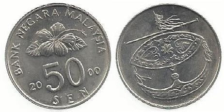 Malásia - 50 Sen 2000 (Km# 53)