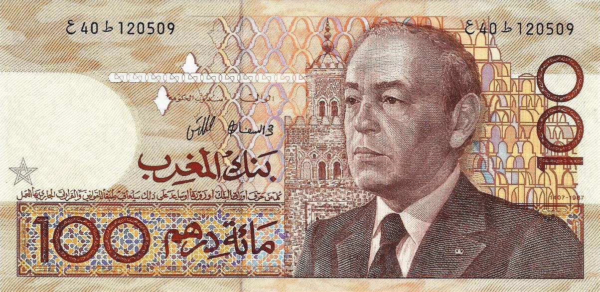 Marrocos - 100 Dirhams 1987 (# 65a)