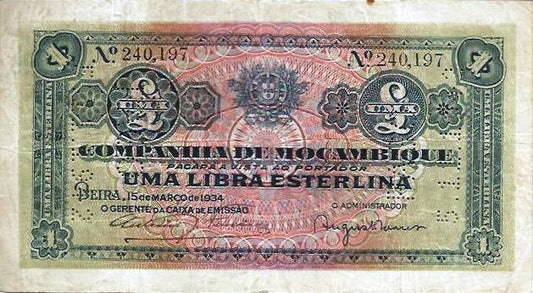 Moçambique - 1 Libra Esterlina 1934 (# R31)