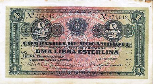 Moçambique - 1 Libra Esterlina 1934 (# R31)