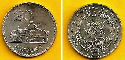 Moçambique - 20 Meticais 1980 (Km# 103)