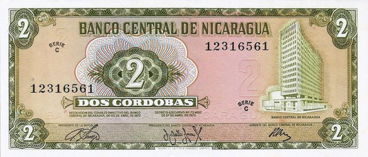 Nicaragua - 2 Cordobas 1972 (# 121a)