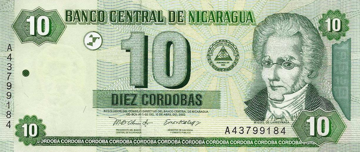 Nicaragua - 10 Cordobas 2002 (# 191)