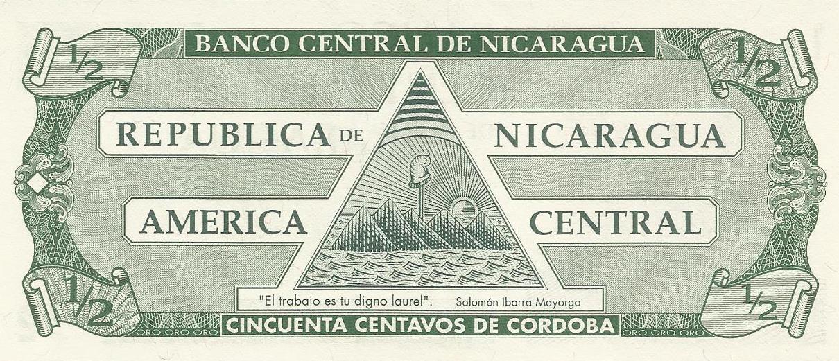 Nicaragua - 50 Centavos Cordoba 1991 (# 171)