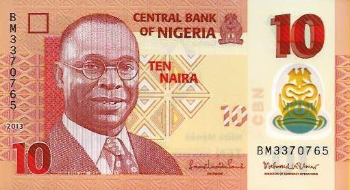 Nigeria - 10 Naira 2013 (# 39d)