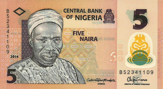 Nigeria - 5 Naira 2014 (# 38e)